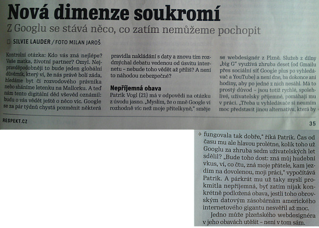 Patrik Vogl p�tr�, rad�, informuje